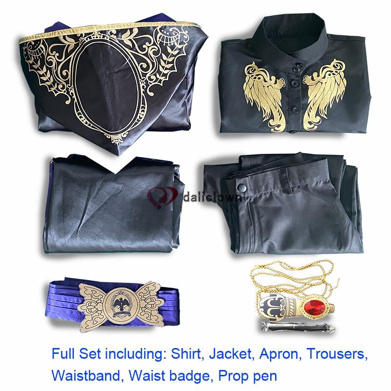 

Игра Twisted Wonderland Косплей Костюм Загадка Черное нарядное платье Женская и мужская униформа наряд для вечеринки, Пурима, карнавала Twisted Wonderland-XXL