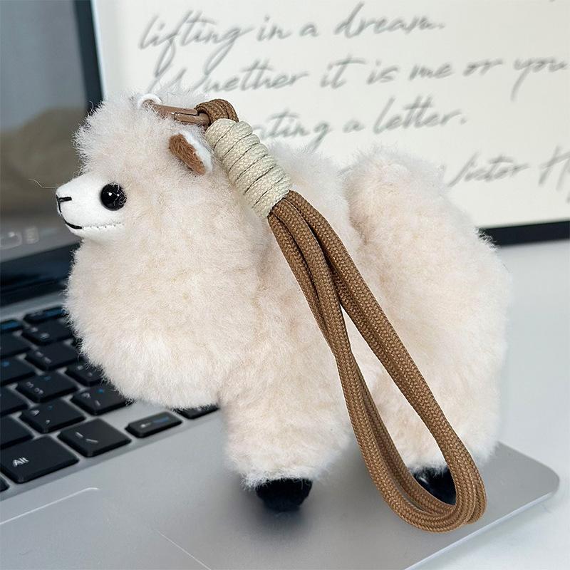 Soft Fluffy White Sheep Plush Keychain Adorable Cartoon Design For Backpack Decor Lovely Gifts For Kids Teens Friends