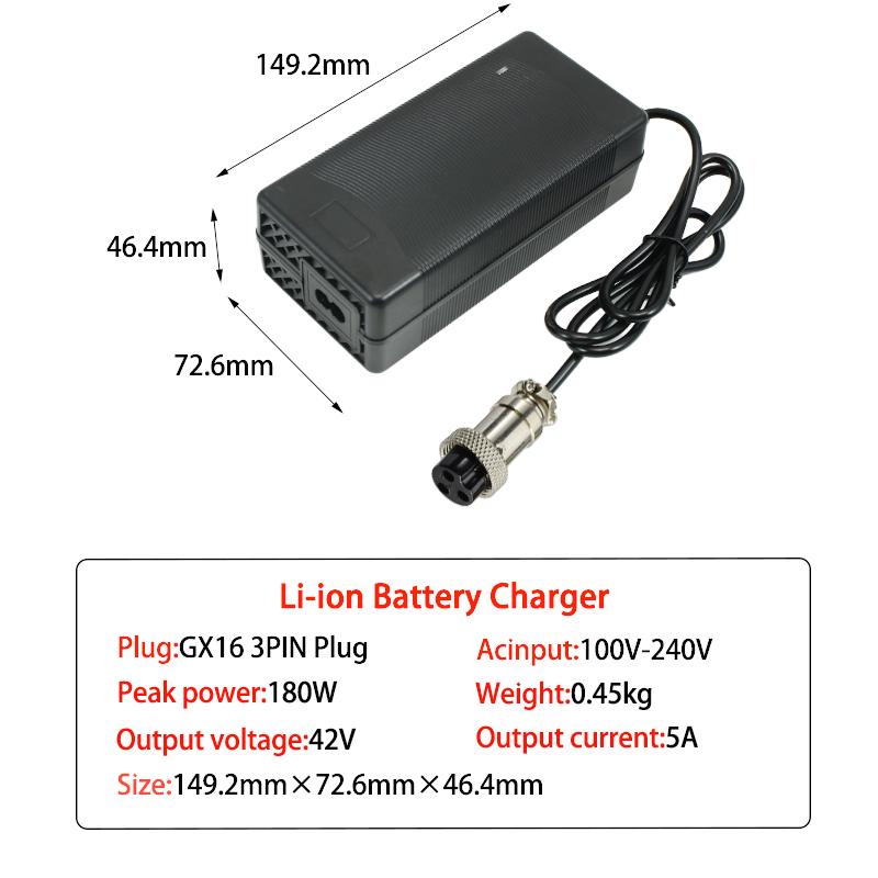 42V 5A Li-ion Battery Charger 10S 36V Lithium Battery pack For M365 pro,bird,lime,ime-s,Ninebot Es1,Ninebot Es2,Ninebot Es4