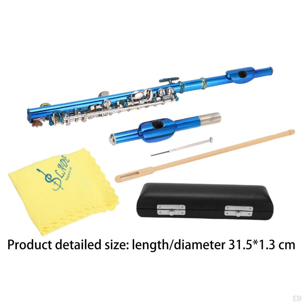 C Key Piccolo Lightweight Easy To Play Woodwind Instrument 16 Hole Flute for Stage Performance