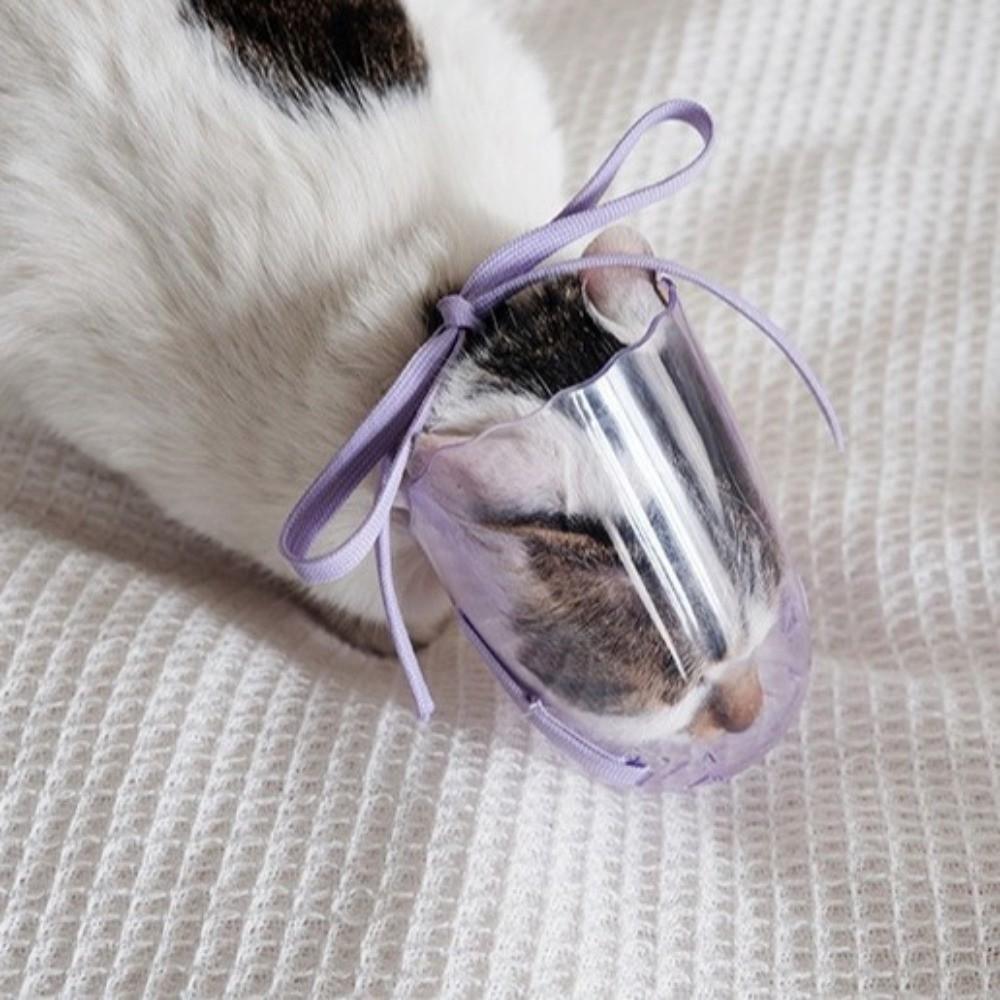 Anti-bite Kitten Mouth Cover Adjustable Pet Grooming Mask Cat Hood Cat Muzzle Mask  Chewing