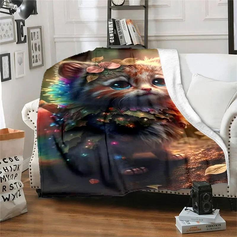 

Creative Dreamy Cat digital-printed polyester Bedroom velvet flannel cover blanket Fleece soft sofa cover blankets for beds 75x90cm