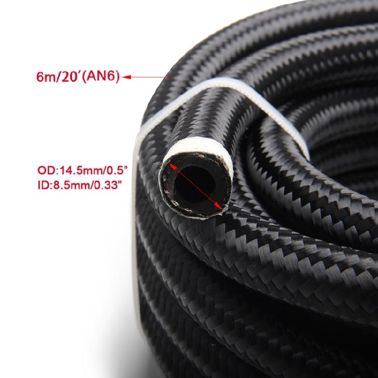 Black Braided Oil Fuel Fitting Hose AN4 AN6 AN8 AN10 AN12 Auto Fuel Hose Pipe