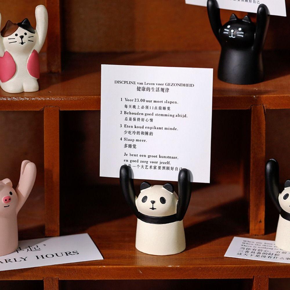 Resin Desktop Memo Clip Holder Picture Photo Stander Clip Lovely Hand Raising Card Clip  Decoration