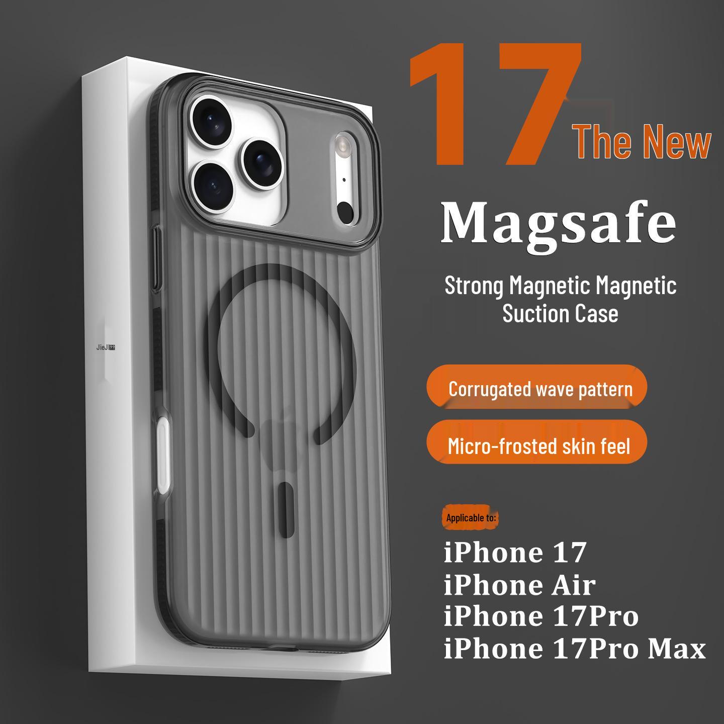 iPhone 17 Pro Max Anti-Slip Magnetic Case: Corrugated Texture, Matte, Anti-Drop Protective Cover iPhone 13 PRO
