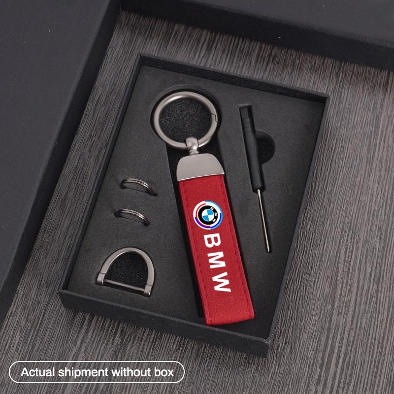 Zinc Alloy Leather Keyring Suede Car Keychain For BMW 50th F12 F13 F30 E60 E65 E66 E63 F01 F02 X1 X3 4 5 6 7 Series Accessories ydsh92