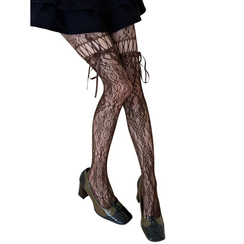 Women's Garter Belt Tights Patterned Fishnet Thigh High Stockings Tights High Waist Pantyhose Suspender Pantyhose Gifts