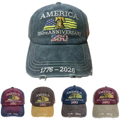 Patriotic USA 250th Anniversary Baseball Cap American Flag Decor Adjustable Sun Hat for Outdoor Use and Holiday Presents