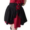 [Yumetenbo] Landmine Clothing [Dear My Love] Skirt, Front Ruffle Corset Skirt, Women's, 534581, Black X Bordeaux, Yumetenbo