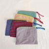 New Women Plaid Makeup Bag Large Capacity Cotton Zipper Pouch Purse Travel Clutch Makeup Bag Cosmetic Zipper Necessarie Feminina