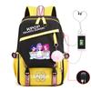 Children'S Schoolbag Contrasting Colors Neutral Leisure Travel Usb Backpack Animation Printing Primary And Secondary School Students