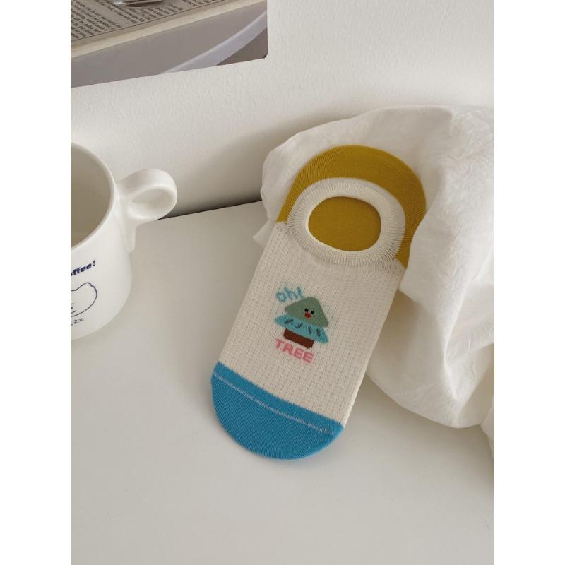 

Допаминовые цветные носки-следки, тонкие дышащие сетчатые невидимые носки, которые не сползают, и короткие носки с мультяшными рисунками для девочек 1 pair