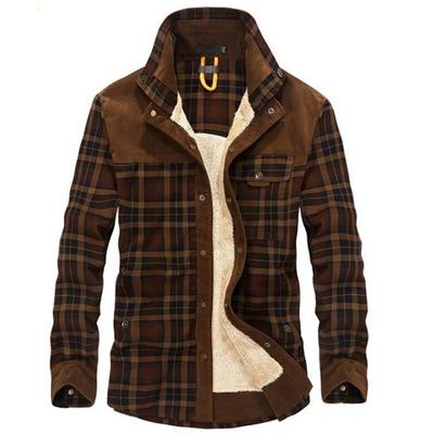 Männer Herbst Winter Casual Dicke Warme Shirts Camisa Masculina Chemise Homme Männlichen Militarcoaty Wolle Fleece Mäntel