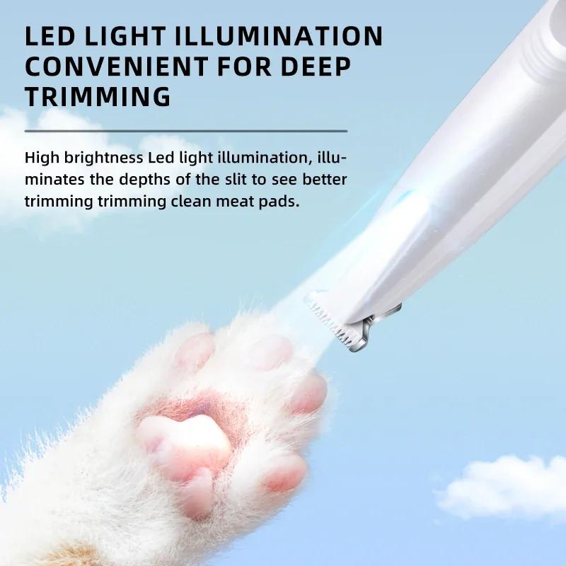 Type C Dog Paw Trimmer with LED Light Waterproof Pet Hair Trimmer with LED Display Dog Clippers for Grooming 18mm Widen Blade