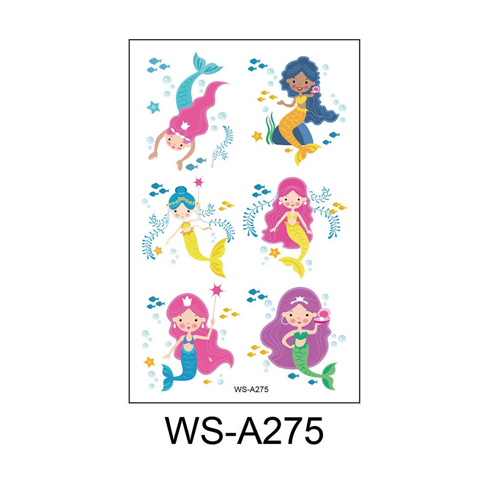 Waterproof Cartoon Princess Tattoo Set - Mermaid Theme for Kids