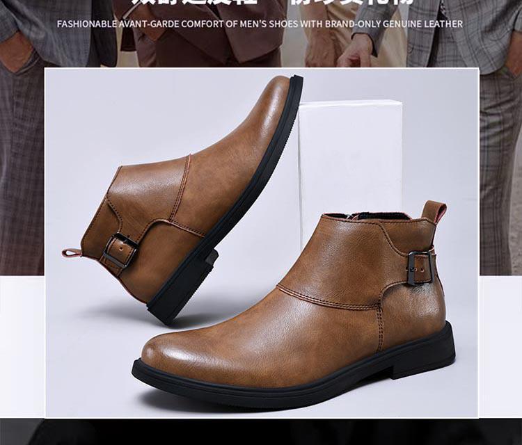 Herren-Martinstiefel aus echtem Leder – große Größen 45–48, seitlicher Reißverschluss, Chelsea- und kurze weiße Varianten für Herbst und Winter