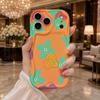 Multicolor Simple Daisy Orange Base Wavy Edge Phone Case For iPhone 17 16 15 14 13 12 11 8 7 Plus Pro Max Floral Cover