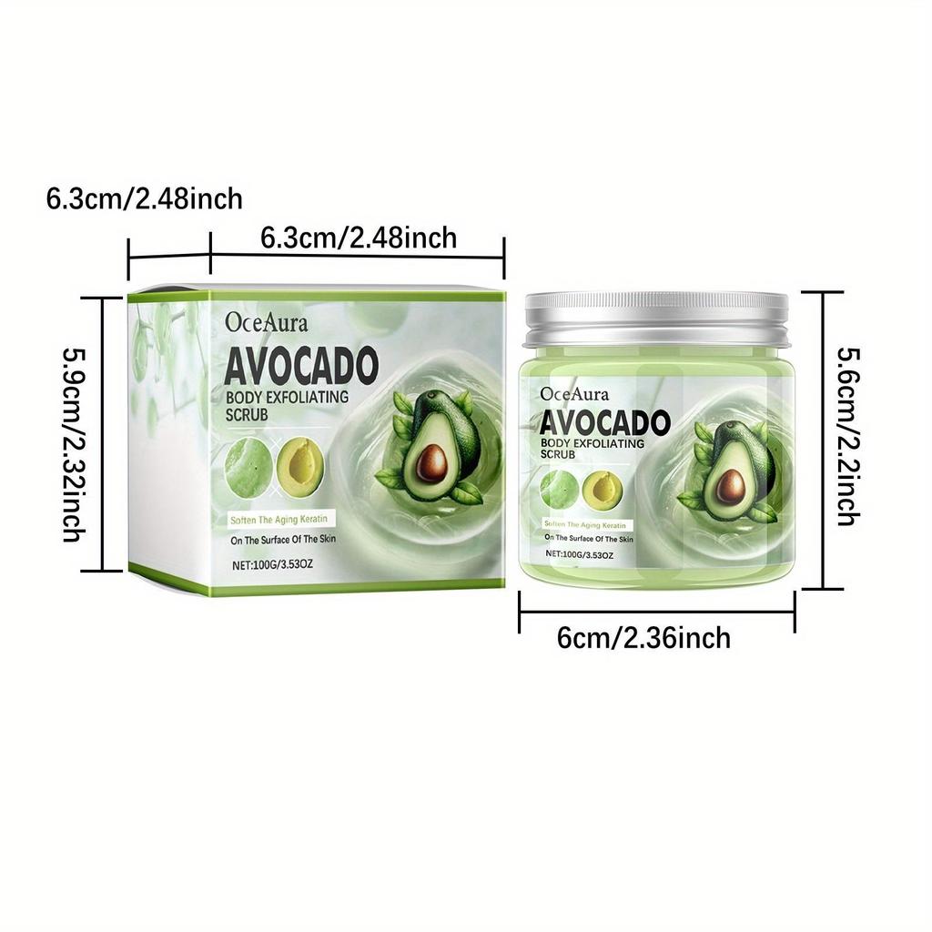 100 g Avocado-Körperpeeling, saubere Haut, Peeling abgestorbener Hautzellen, glattes und strahlendes Hautpeeling