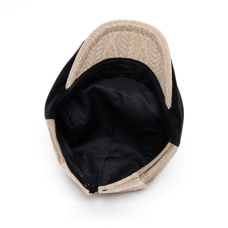 Men's Color Matching Peaked Cap Knitted Wool Beret Autumn Winter British Retro Forward Hat Warm Cap Painter's Hat