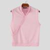 INCERUN Men Stand Neck Sleeveless Solid Casual Loose Tank Tops