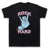 Rock Hard Heavy Metal Devil Horns Fingers Music Rocker Mens And Womens T-Shirt