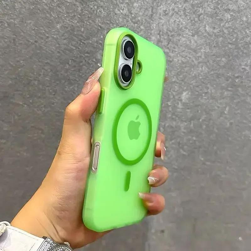 Matte Candy Magnetic Wireless Charge Transparent Case For iPhone 17 Air 16 15 14 13 12 Pro Max For Magsafe Shockproof Hard Cover