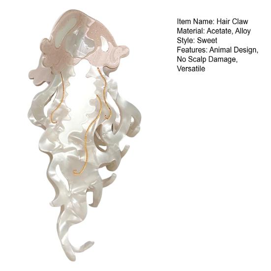 Women Hair Claw Ocean Series Dolphins Whales Shape Acetic Acid Hair Clip Large Size Back Head Hair Claw