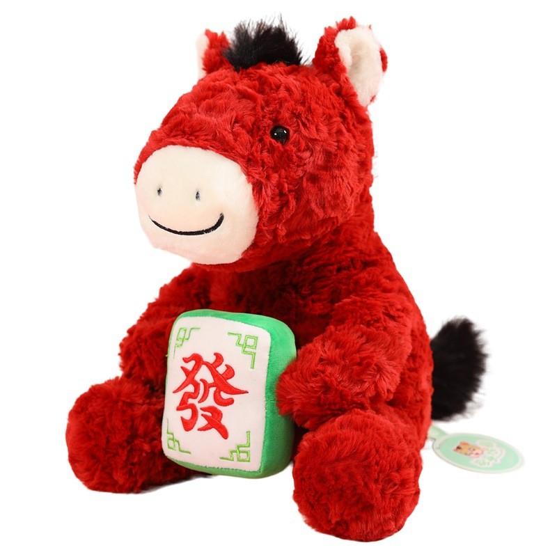 Chinesisches Sternzeichen Pferd Plüschtier mit PP-Baumwollfüllung für Neujahrsfeiern und Sammler