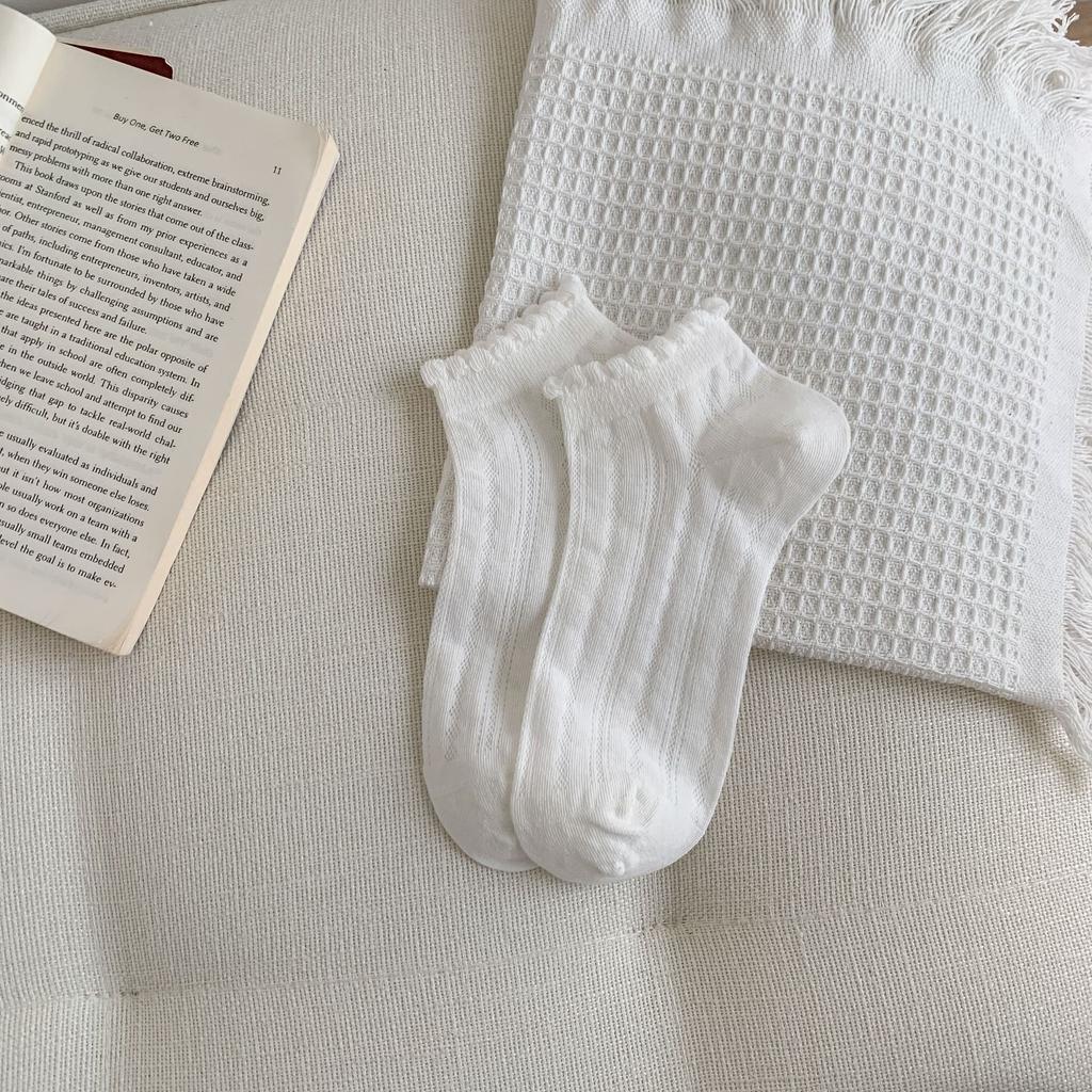 Small White Socks, Thin Socks, Hollow Mesh Socks, Breathable And Sweat-Absorbing Cotton Socks, Summer Versatile Boat Socks