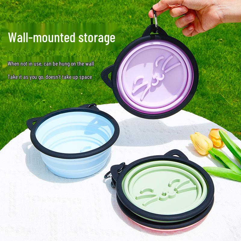 Collapsible Silicone Travel Pet Bowl - Portable & Easy To Clean for Cats and Dogs
