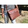 Handmade Leather Messenger Bag: Laptop Satchel, Crossbody Travel Bag