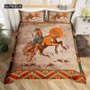 Exotic Farmhouse Western Cowboy Duvet Cover Set Twin King  Floral Bedding Set Cowhide Patchwork Comforter Cover Bedroom Decor