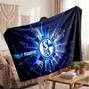 Schalke 04 FC Personalized Fleece Blanket With Football Logo, Custom Name Text Soft Warm Home Throw Blanket