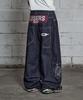 Lujeoseukeulleob Weite Bootcut Jeans Indigoblau
