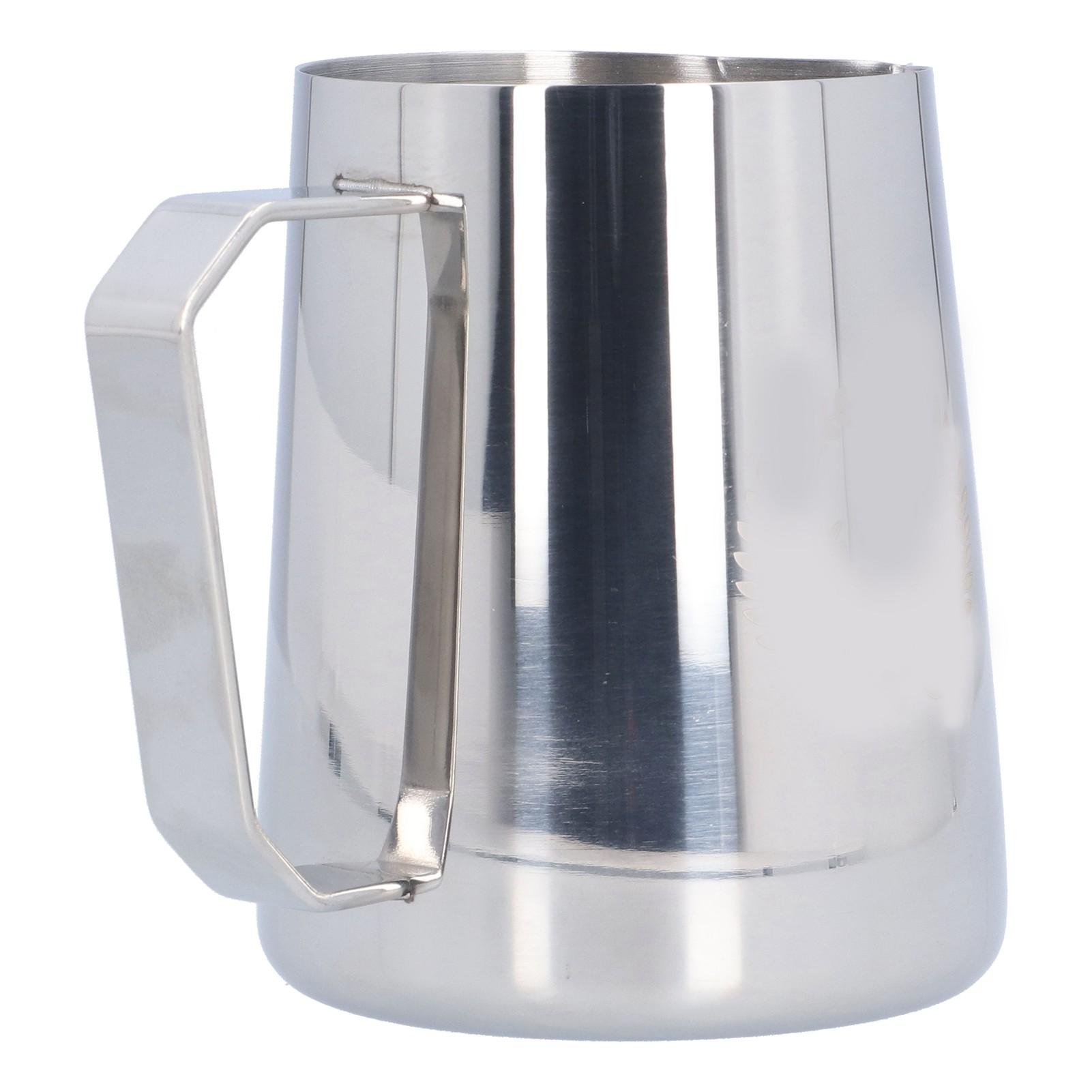 Milk Frothing Pitcher Stainless Steel 600ML Steaming Pitcher for Milk Frother   Arts(600ml;with  : )