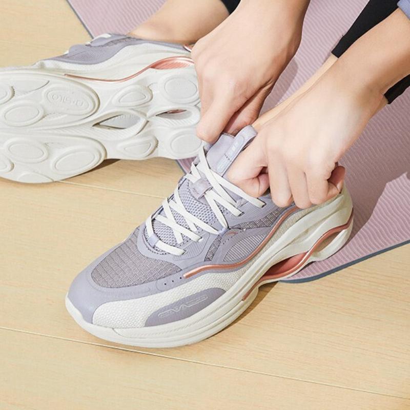 Anta Women C37 2.0 Cushion Running Sneakers White Pink Blue 122147722-3