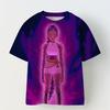 KPOP Demon Slayer Collaboration 3D Digital Print Girls' Casual Comfortable Short Sleeve T-Shirt Children's Clothing
