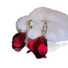 Elegant Red Matte Petal Earrings - 2025 Versatile High-End Fashion Dangles