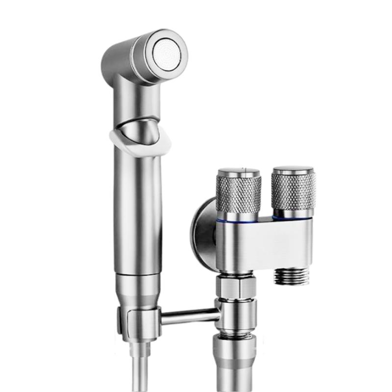 Handbrause Bidet Sprüher Toiletten Bidet Aufsatz mit Doppel Auslassventilen Handbrause Toiletten Bidet Armatur Sprüher Langlebig