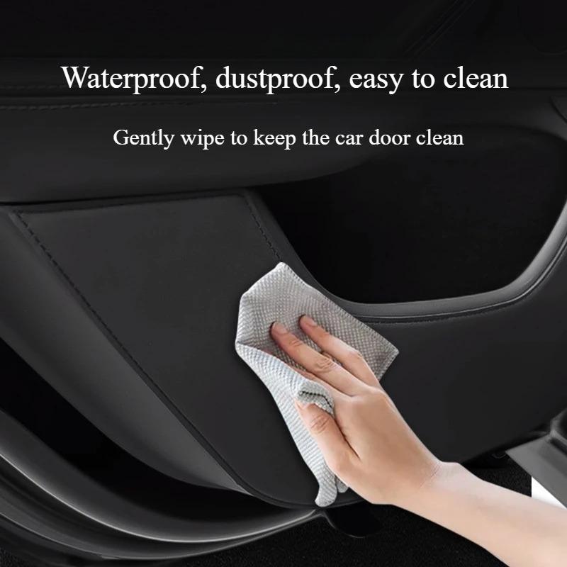 For Tesla Model Y Juniper 2025 Car Door Anti Kick Pads Leather 4PCS Door Panel Protective Pad Sticker Anti Dirt Mat Accessories