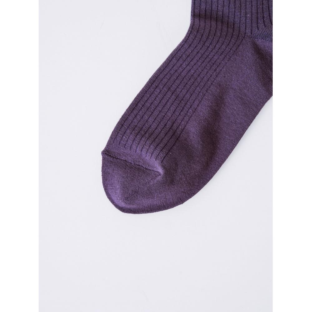 Daiso Womens Lettering Mid Thigh Socks Purple