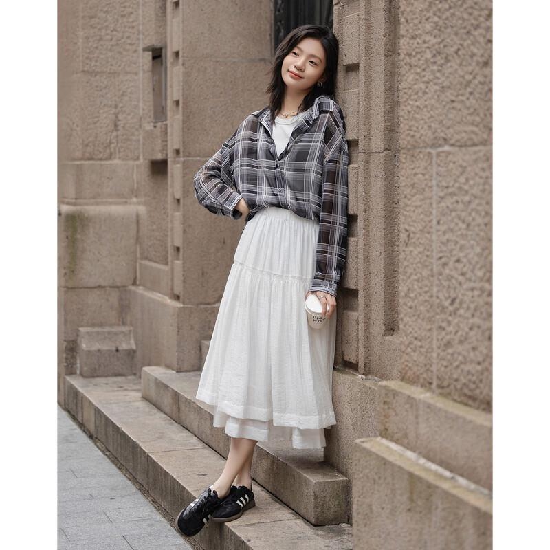 Demana Glazed Snow Lyocell Midi Skirt