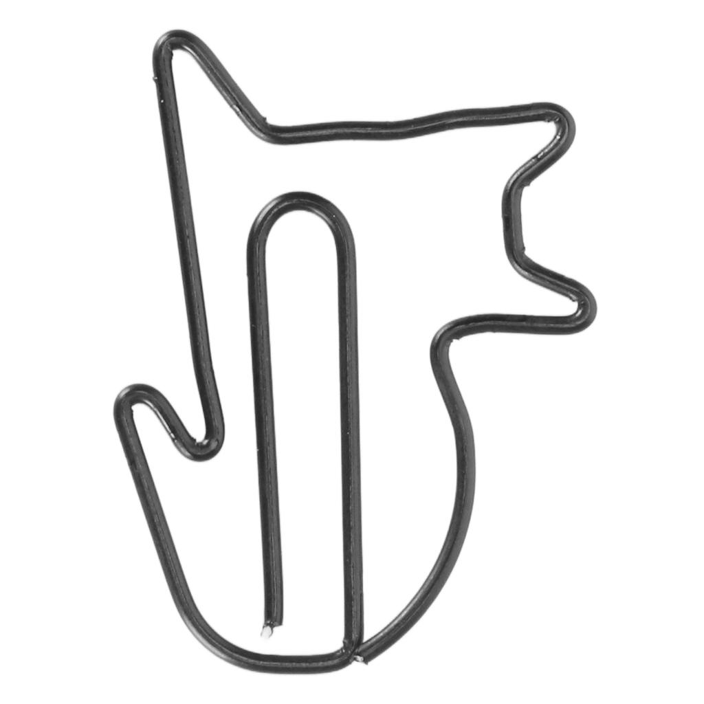 100 Pcs Cute Paper Clips Animal Shaped Fun Bookmark Document Organizing Clips Funny Bookmark Planner Clips Black