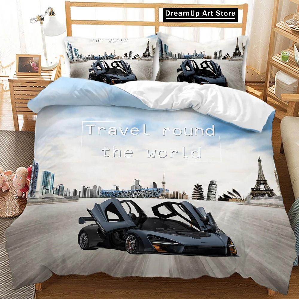 Race Car Extreme Sports Cool Car Sports Bedding Set Boys Girls Twin Queen Full Size Duvet Cover Pillowcase Bed Adult Bedroom