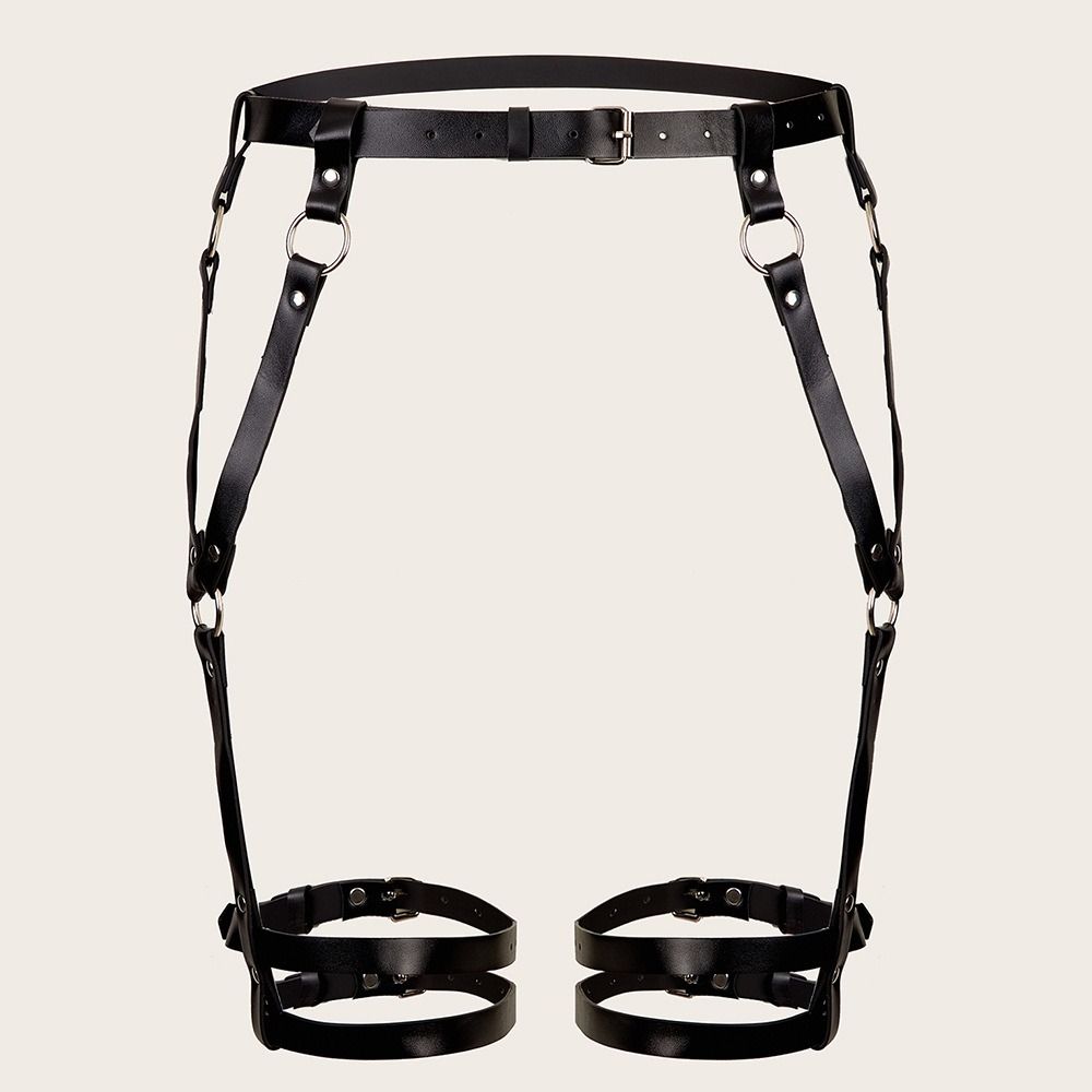 PU Leather Hollow Belt for Pants Punk Body Harness Belt Harness Waist Belt  Waist Accessories