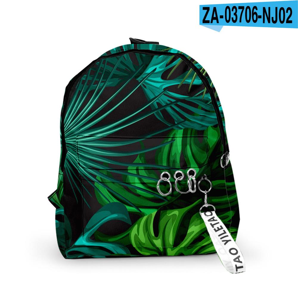 Classic Popular Leaf pattern Backpacks Boys/Girls pupil School Bags 3D Print Keychains Oxford Waterproof Cute Small Backpacks