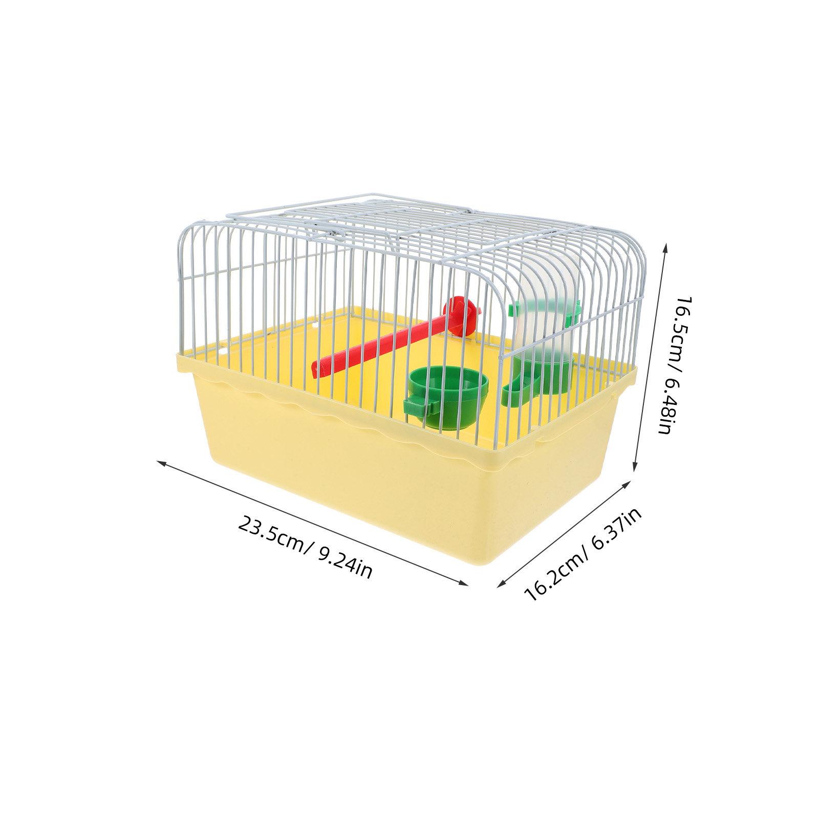 

Portable Small Bird Cage ABS Iron Spacious Travel Carrier Perch Food Box Water Dispenser Parrot Carrying Cage Bird Carrier жёлтый