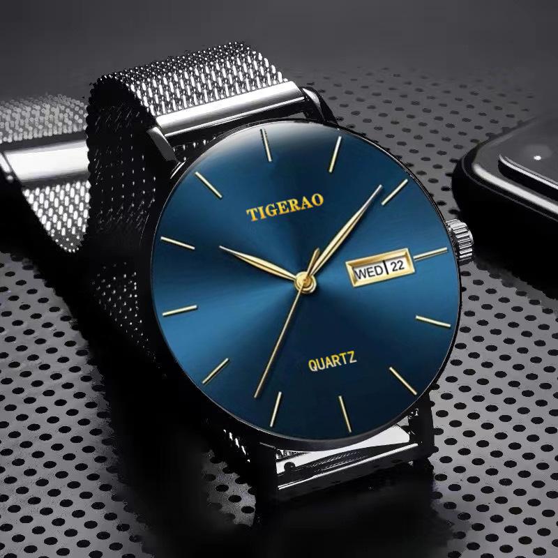 Watch Men'S Waterproof Double Calendar Trend Starry Sky Non-Mechanical Watch Quartz Watch