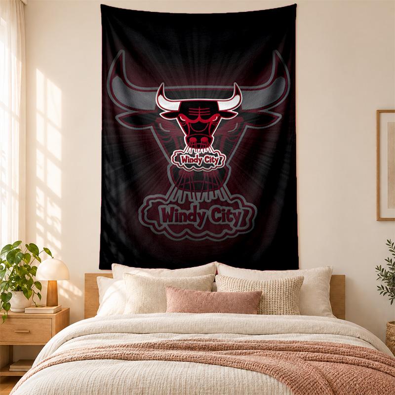 Tapestry Chicago Bulls vysoká kvalita pro zdobení stěn obývacího pokoje, ložnice, koleje ideální jako nástěnné umění do ložnice nebo sváteční dárek