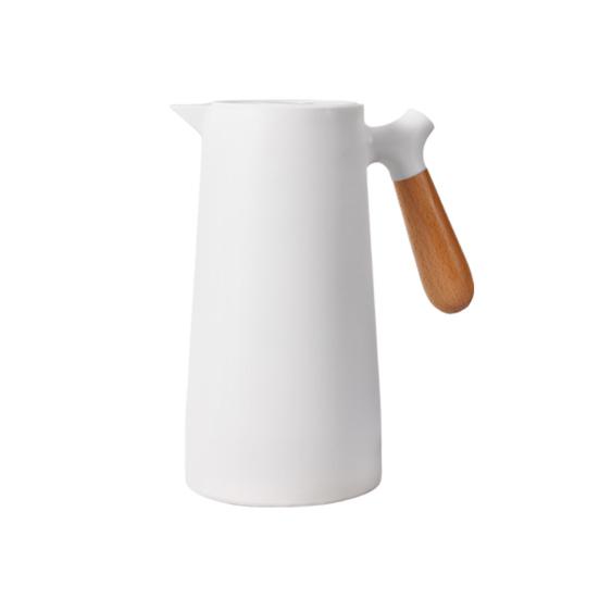 Thermal Flask 1000ml Capacity Water Dispenser Kettle with Wood Handle Vacuum 1000ML белый